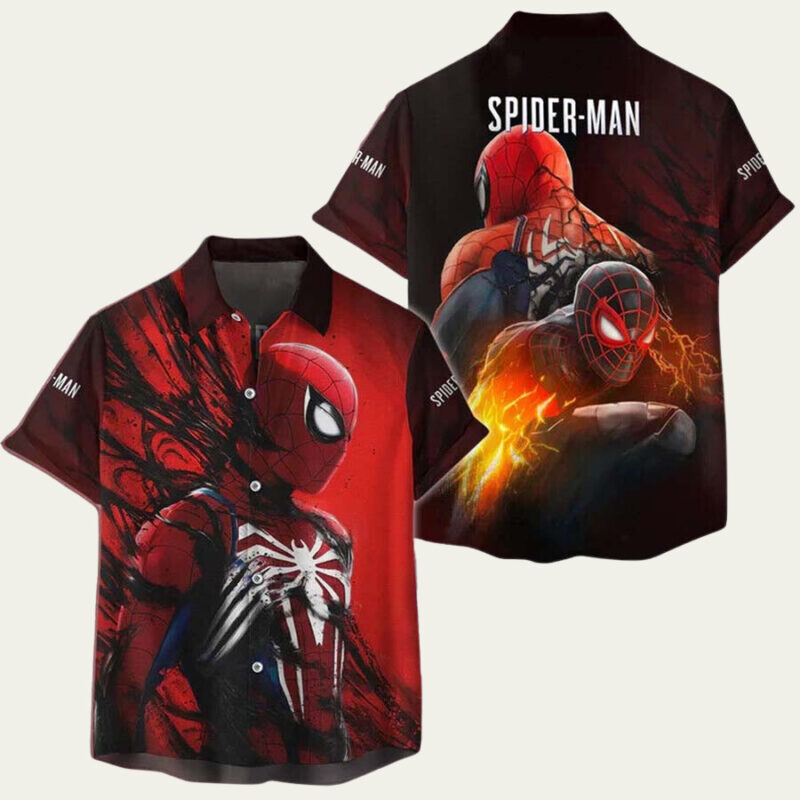 MARVELS CHARACTER SPIDER MAN 2 HAWAIIAN SHIRT