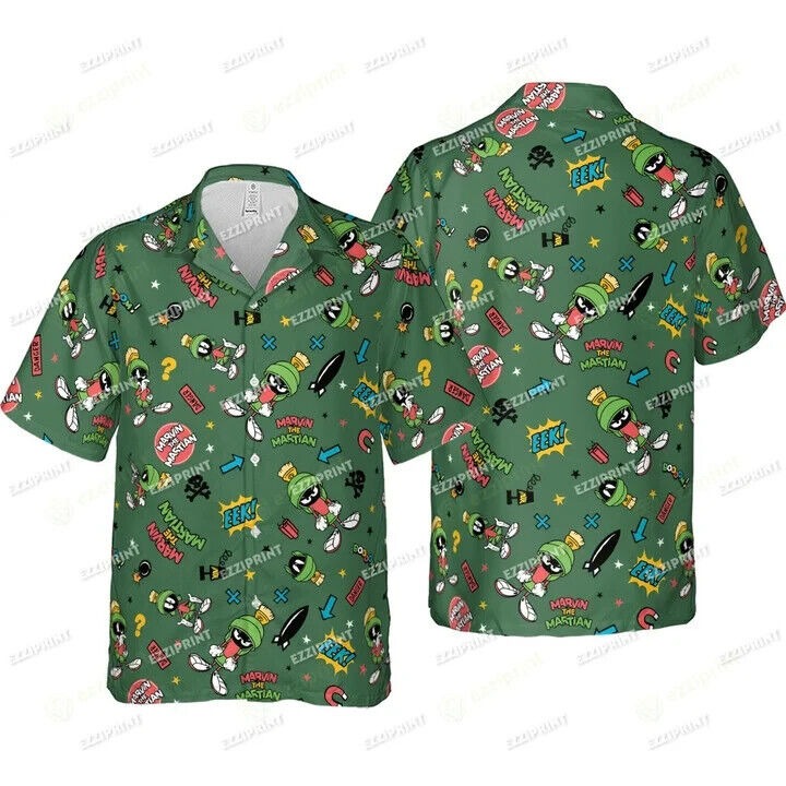 MARVIN THE MARTIAN LOONEY TUNES HAWAIIAN SHIRT, S-5XL US Size, Gift For Men