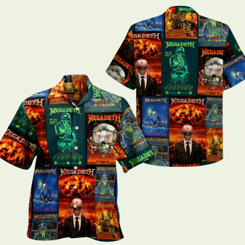 MEGADETH HAWAIIAN SHIRT COLORFUL HAWAIIAN SHIRT