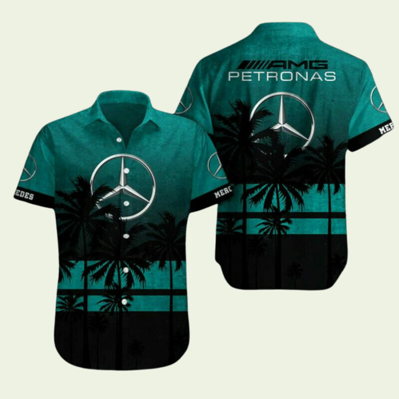 MERCEDES AMG PETRONAS F1 TEAM HAWAIIAN SHIRT 2