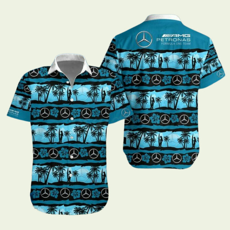 MERCEDES AMG PETRONAS F1 TEAM HAWAIIAN SHIRT