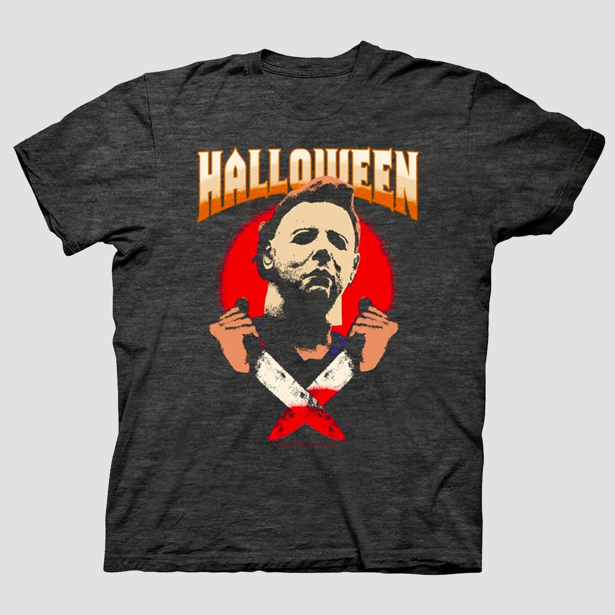 MICHAEL MYERS (HALLOWEEN) DOUBLE DAGGER HEATHER GREY UNISEX SHIRT