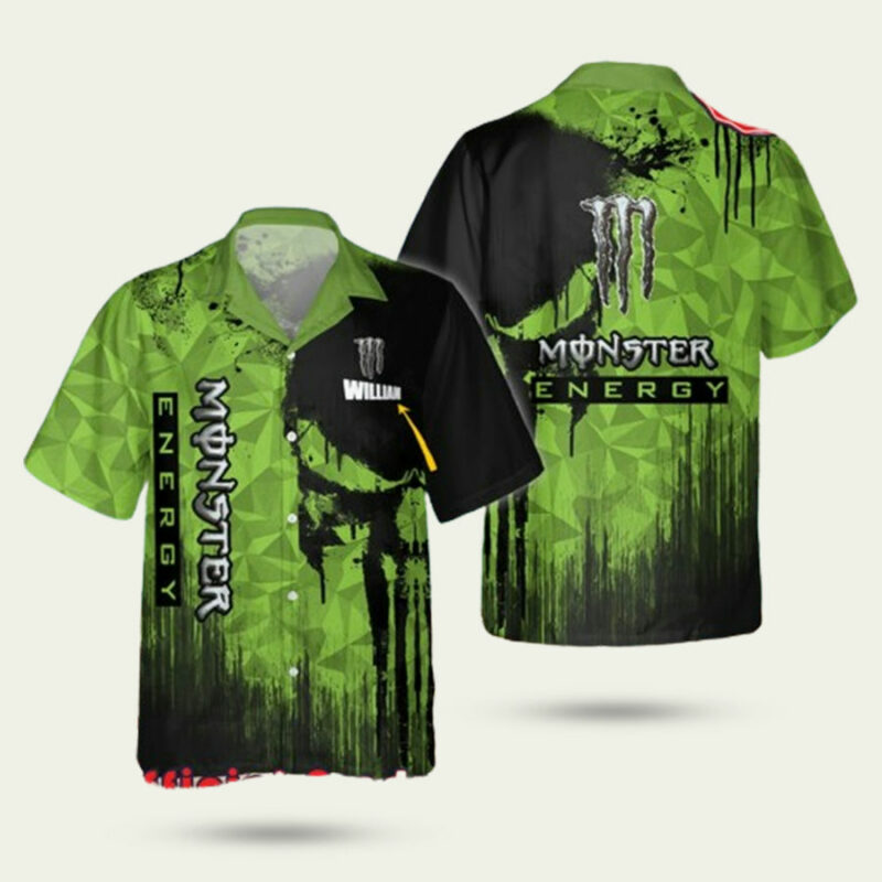 MONSTER ENERGY SKULL SUMMER HAWAIIAN SHIRT