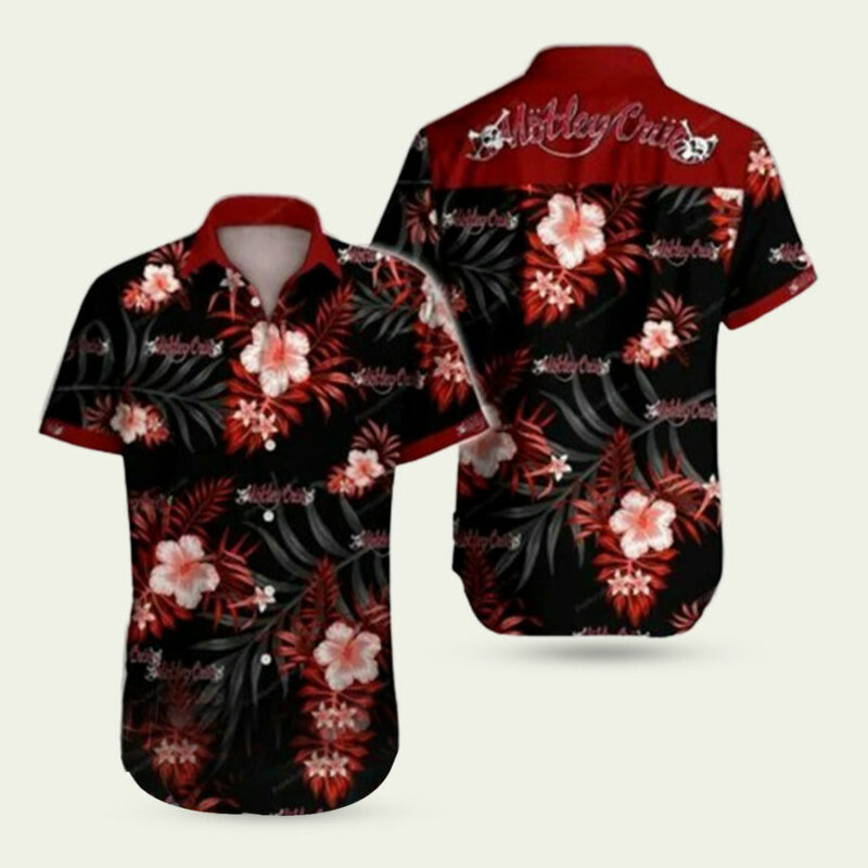 MOTLEY CRUE BAND FLORAL HAWAIIAN SHIRT