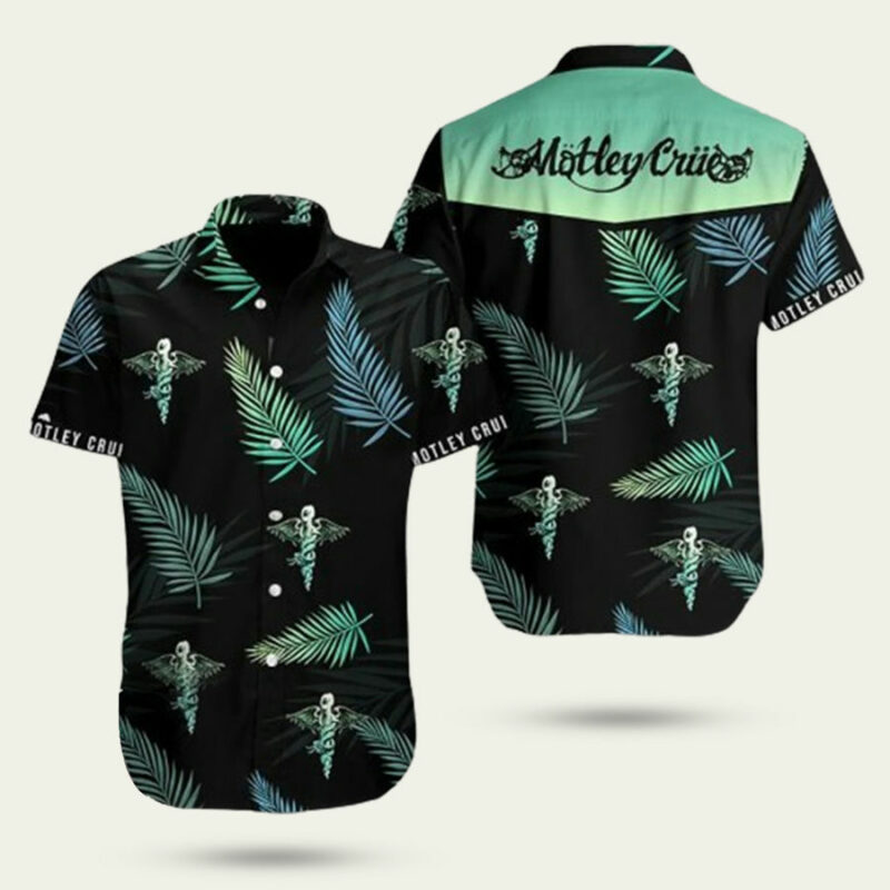 MOTLEY CRUE ROCK BAND TROPICAL FLOWER HAWAIIAN SHIRT