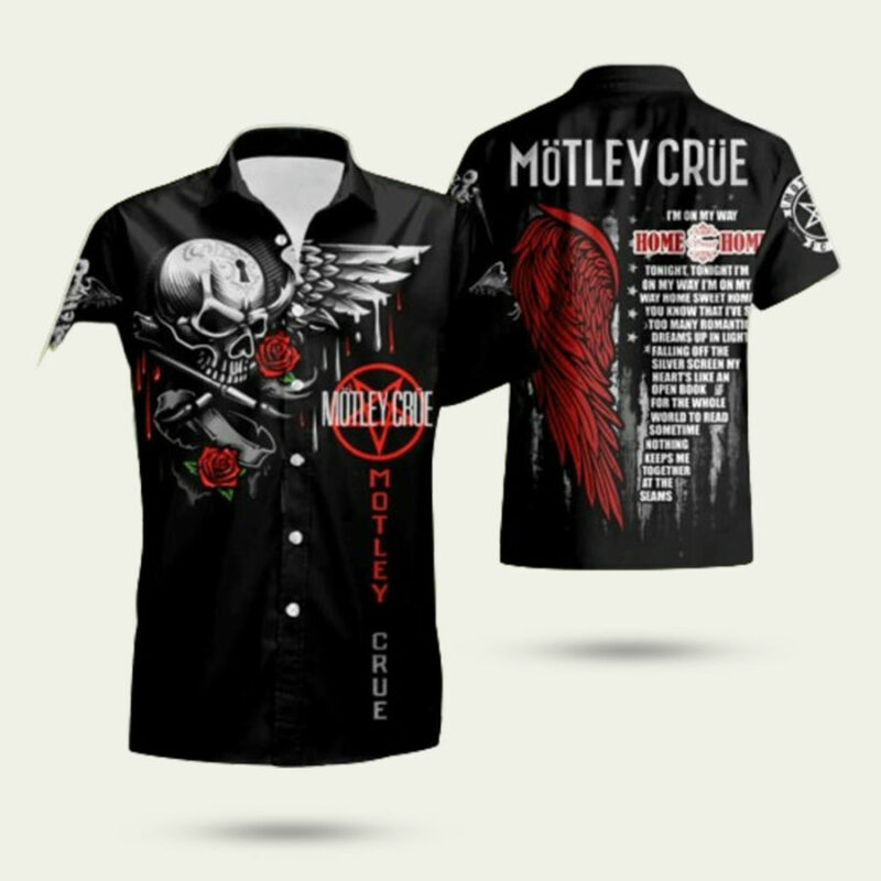 MOTLEY CRUE SKULL HAWAIIAN SHIRT