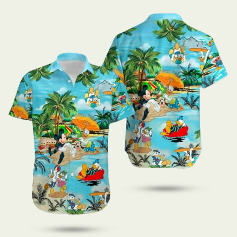 MOUSE AND FRIENDS BEACH PATTERN HAWAIIAN SHIRT