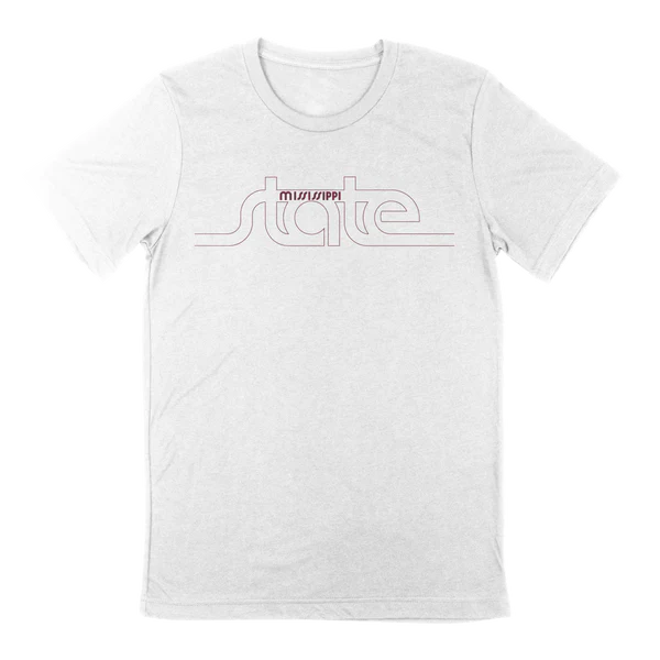 MSU VAULT OUTLINE STATE SCRIPT LOGO T-SHIRT white