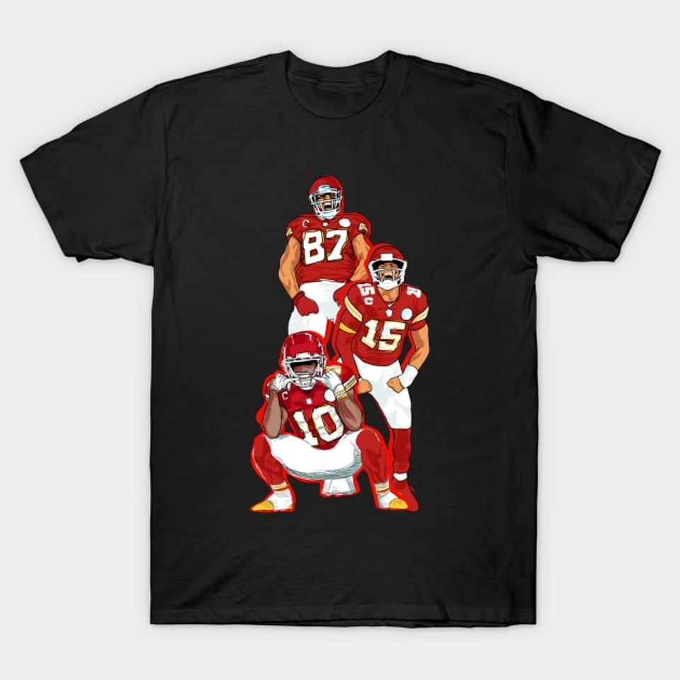 Mahomes & Tyreek Hill & Travis Kelce - Mahomes - T-Shirt