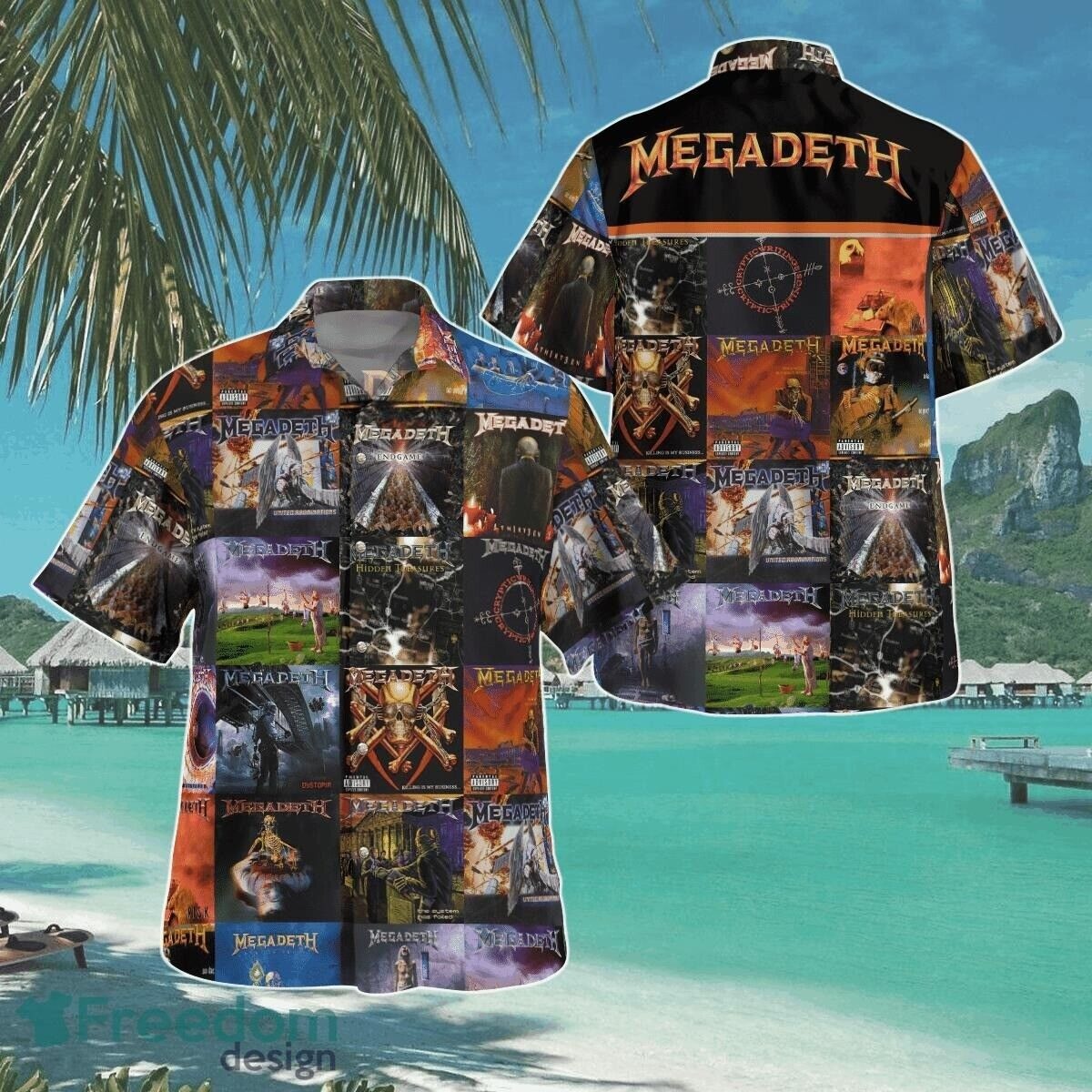 Megadeth Album Hawaiian 3D Print T-Shirt Tropical Aloha Summer Beach Shirts