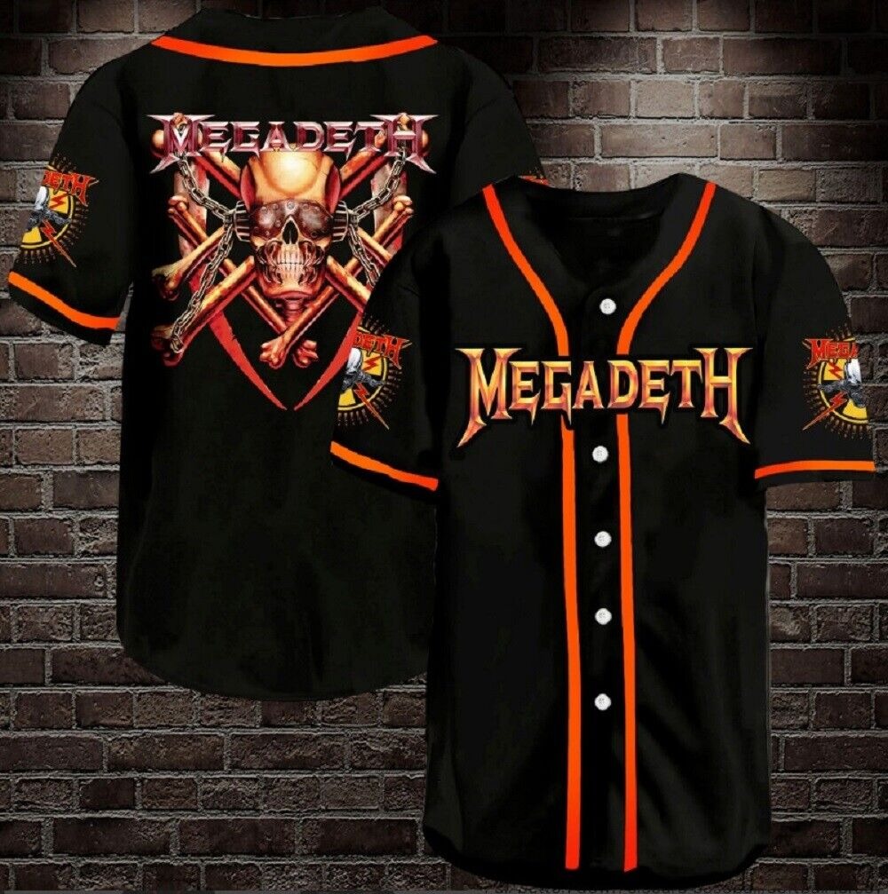 Megadeth Rock Band Baseball Jersey Fanmade 3D Print Unisex T-Shirts Men Women