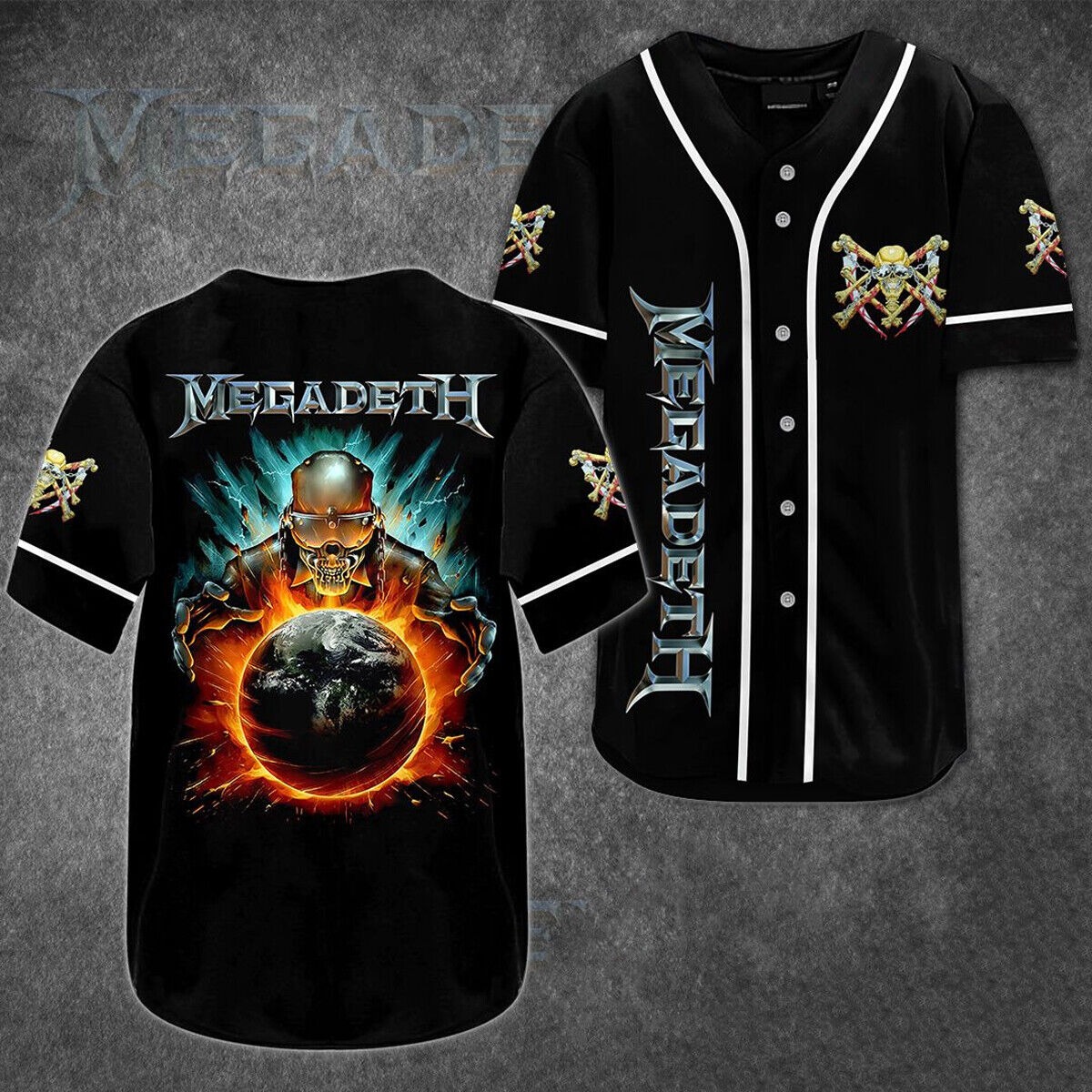 Megadeth Rock Band Music Baseball Jersey Print Unisex T-Shirts For Men Women