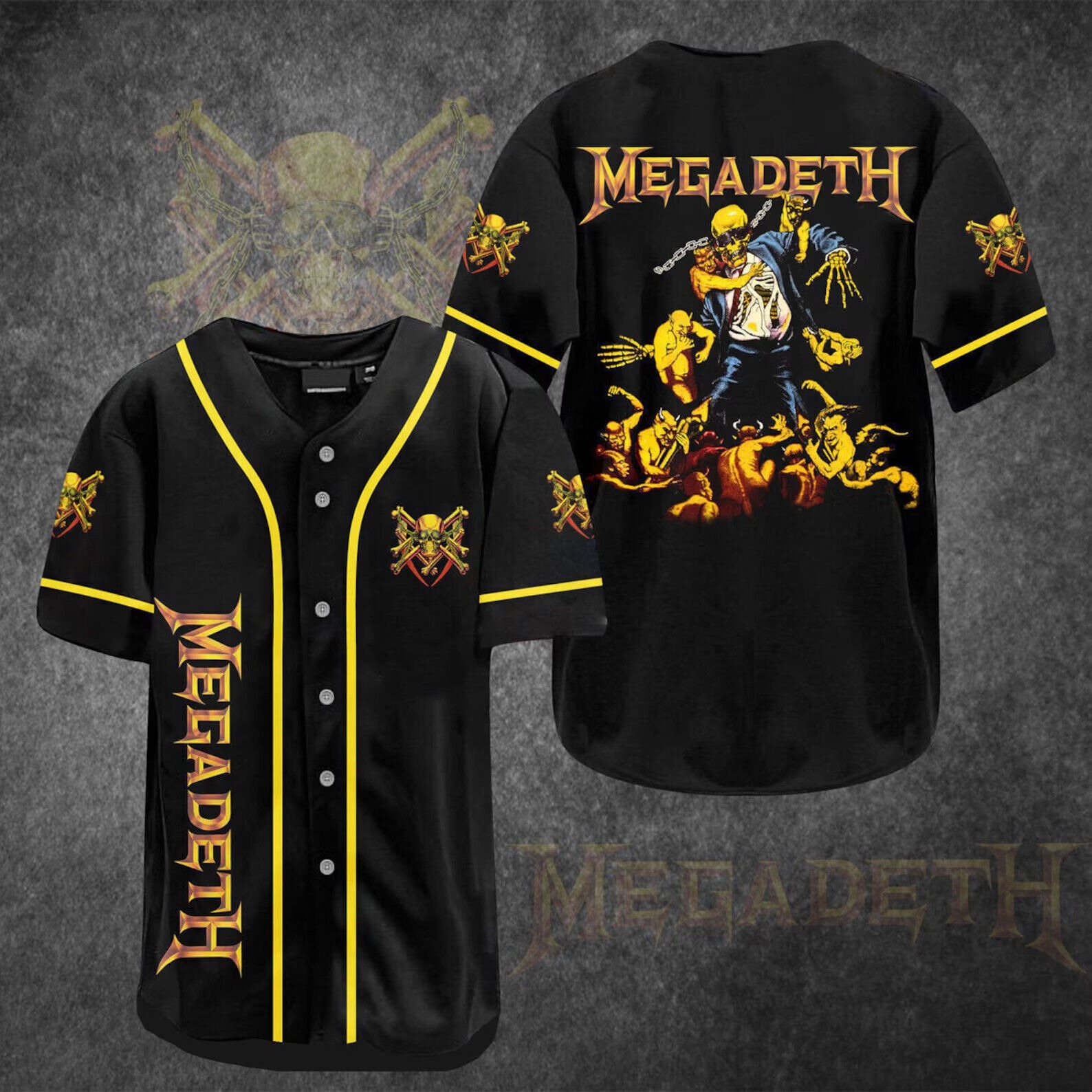 Megadeth Rock Band Music Baseball Jersey Print Unisex T-Shirts Men Women S-5XL