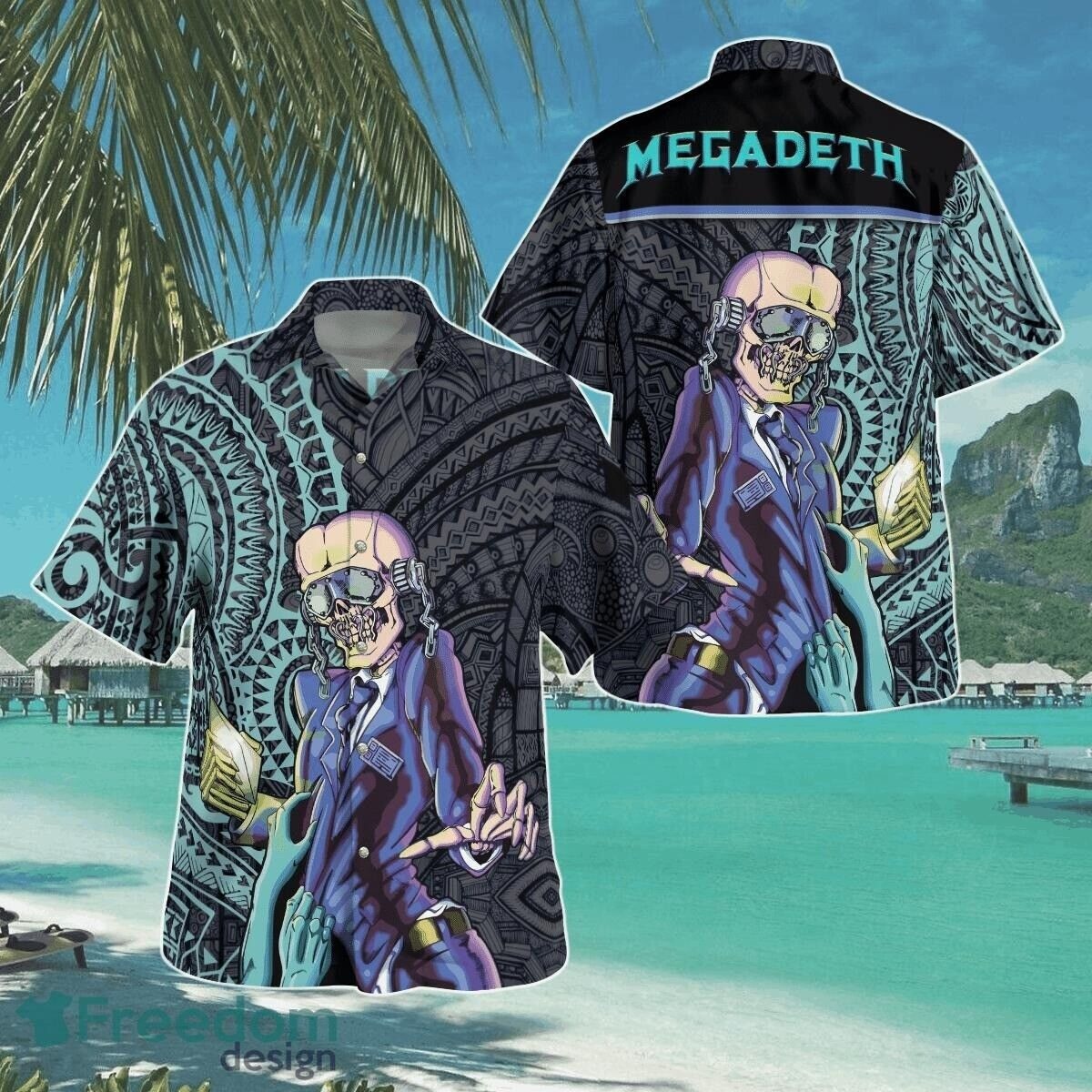 Megadeth Tribal Hawaiian 3D Print Shirt Aloha Summer Beach Party Holiday TShirts