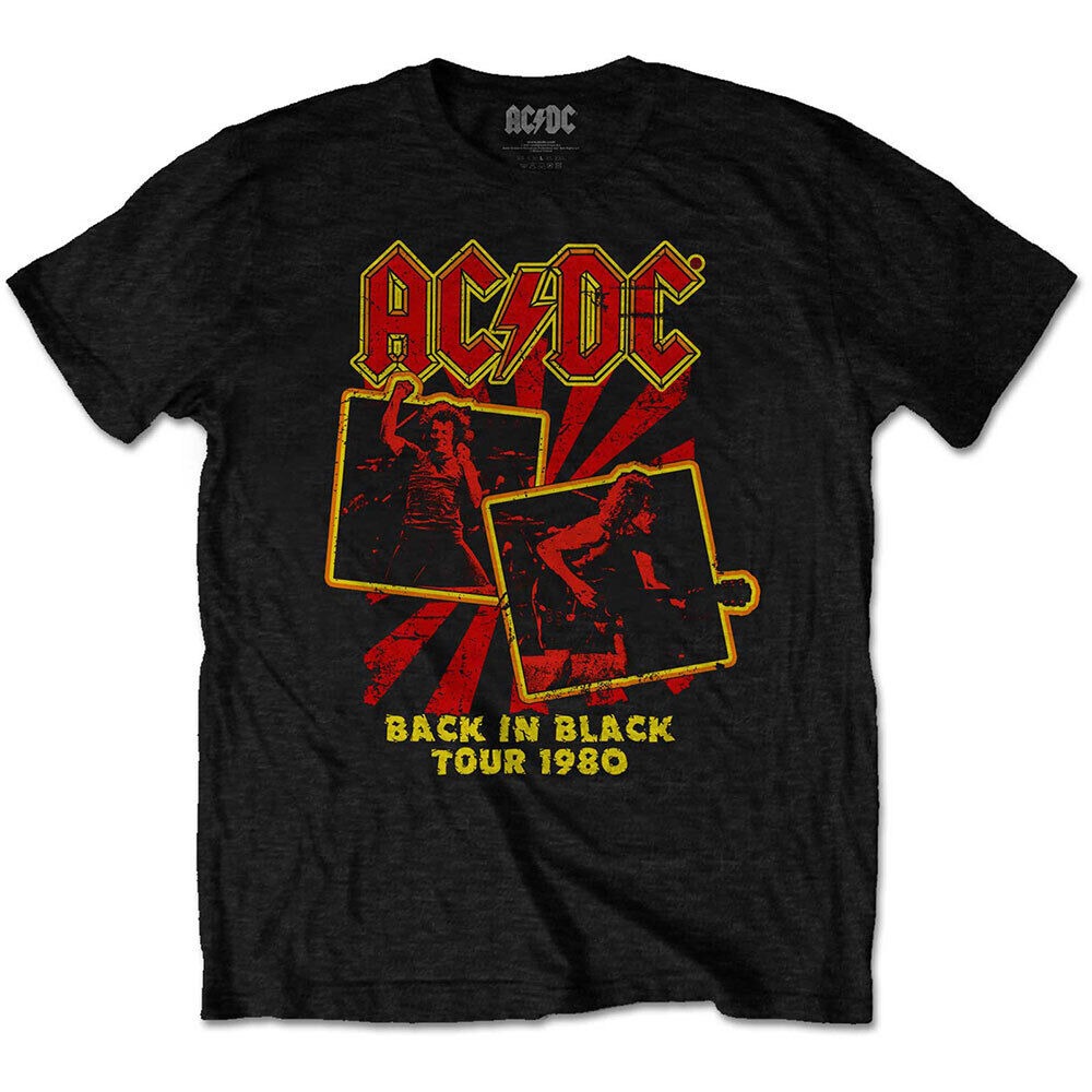 Men's AC DC Back in Black Tour 1980 Slim Fit T-shirt