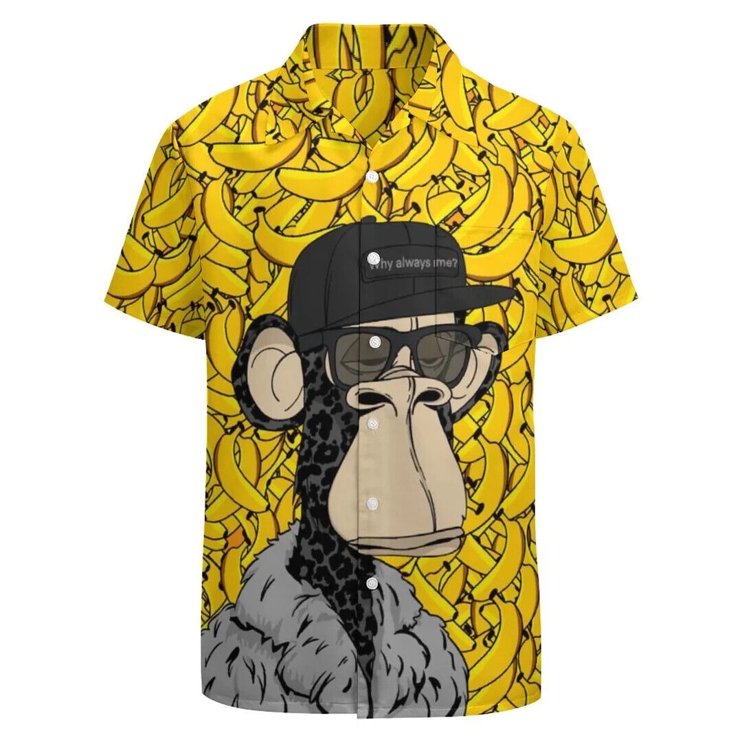 Men's Hawaiian Fashion Banana Ap Short Sleeve Shirt, Gift for men, S-5XL US Size