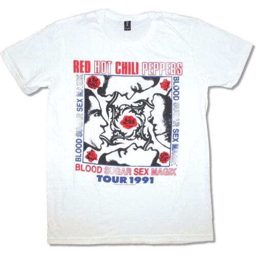 Men's Red Hot Chili Peppers Blood Sugar 1991 Tour T-shirt White