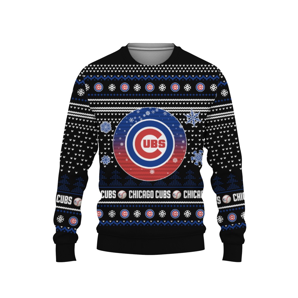 Merry Christmas 2022 Ugly Unisex Baseball American Chicago Cubs, Hoodie, Sweatshirt-3D Sweatshirt