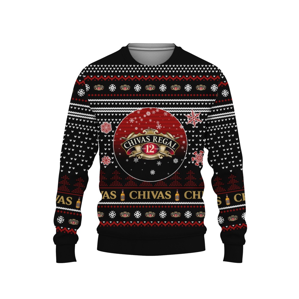 Merry Christmas 2022 Ugly Unisexl American Chivas Regal Whiskey, Hoodie, Sweatshirt-3D Sweatshirt