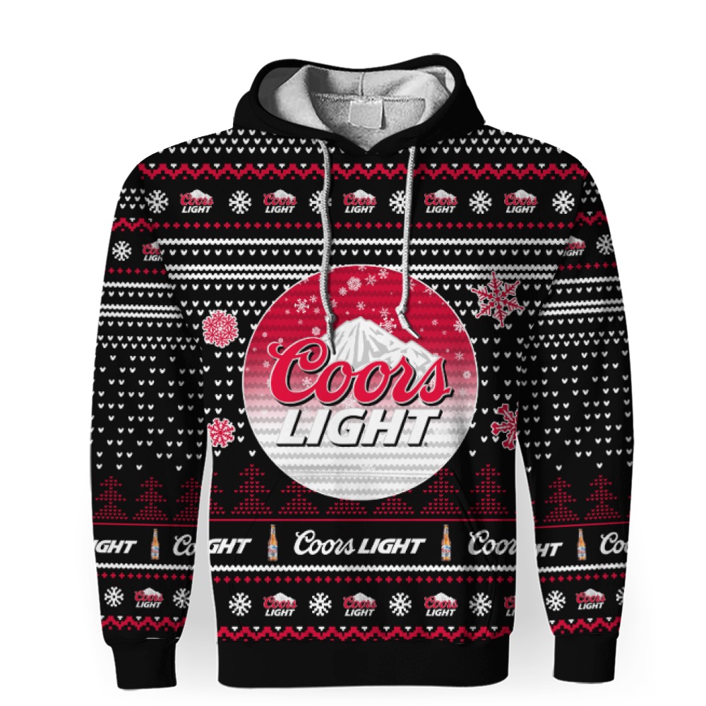 Merry Christmas 2022 Ugly Unisexl American Coors Light Beers, Hoodie, Sweatshirt-3D Unisex Hoodie