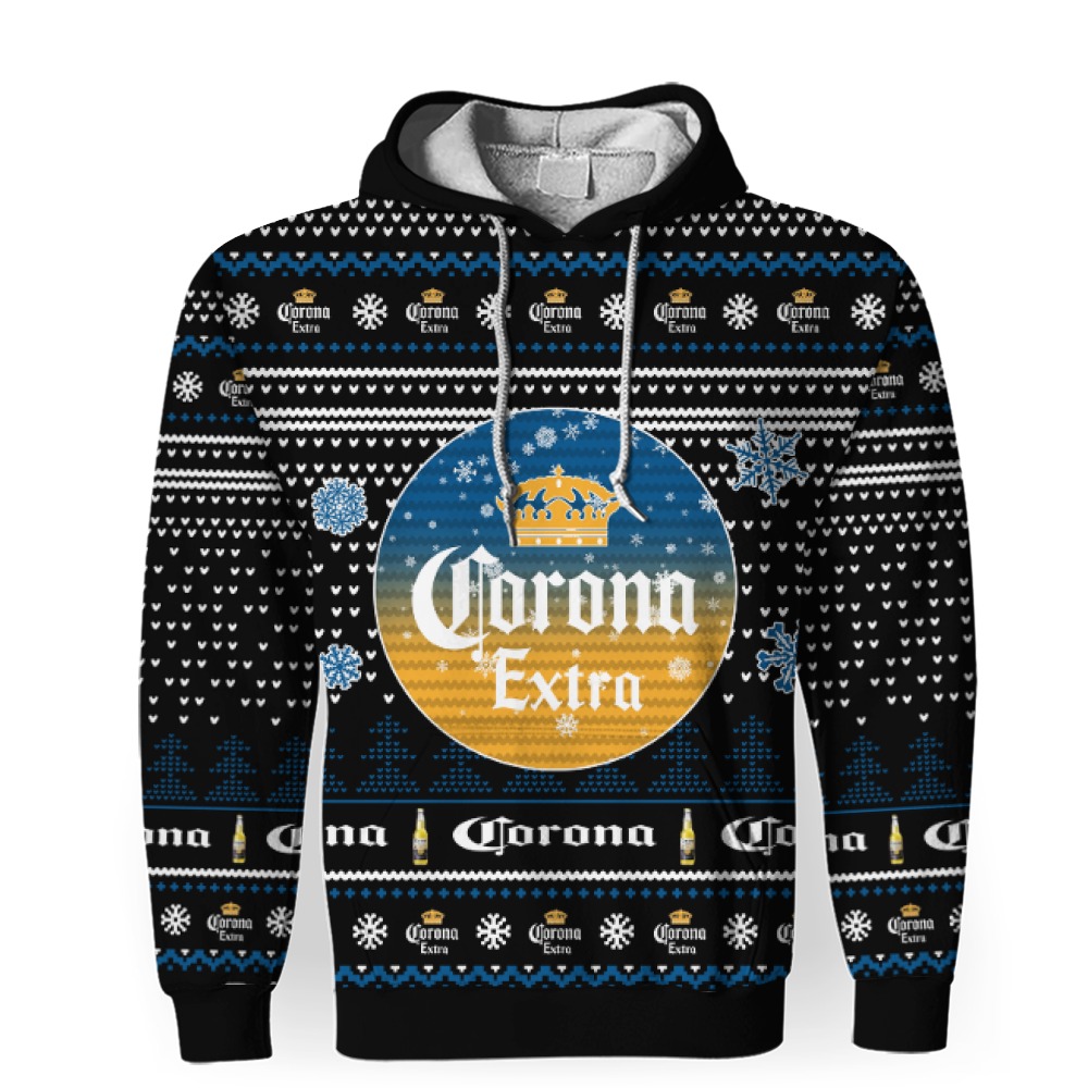 Merry Christmas 2022 Ugly Unisexl American Corona Extra Beers, Hoodie, Sweatshirt-3D Unisex Hoodie