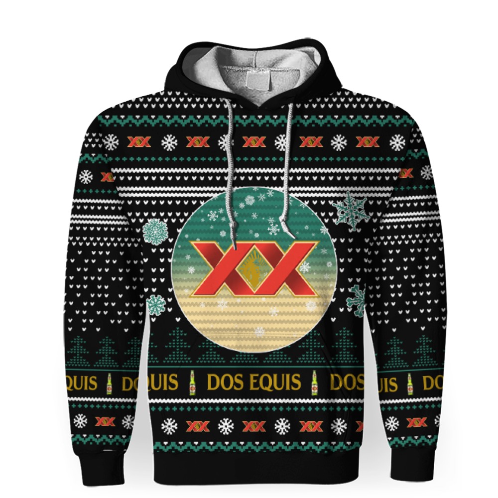 Merry Christmas 2022 Ugly Unisexl American Dos Equis Beers, Hoodie, Sweatshirt-3D Unisex Hoodie