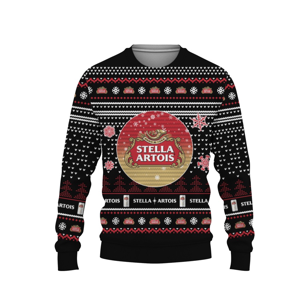 Merry Christmas 2022 Ugly Unisexl American Stella Artois Beers, Hoodie, Sweatshirt-3D Sweatshirt