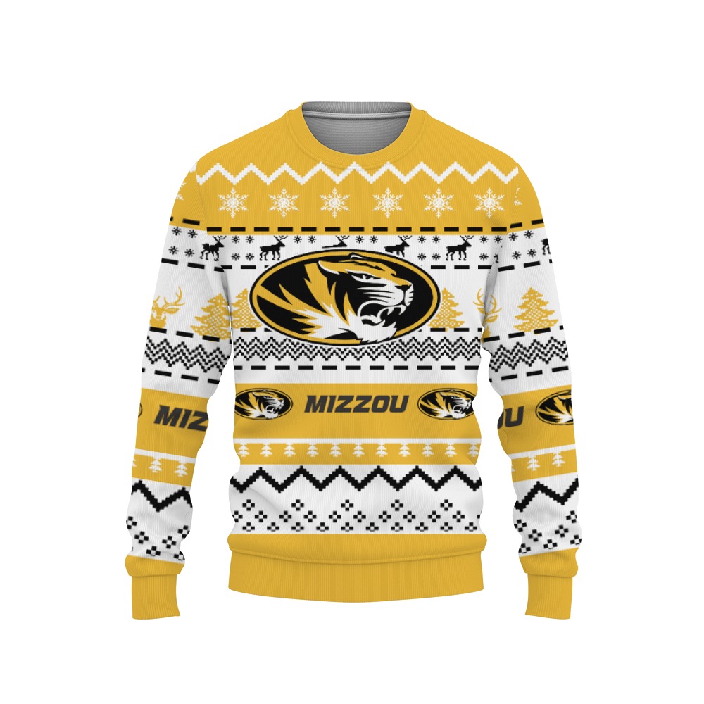 Merry Christmas Snow Pattern Funny Cute Missouri Tigers Gifts Unisex 3D T-Shirt, Sweater, Hoodie, Sweatshirt-3D Sweatshirt