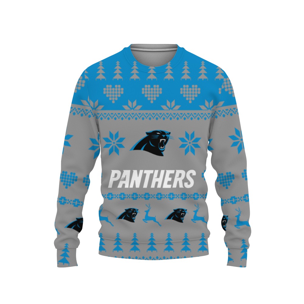 Merry Christmas Urly Sweater Funny Carolina Panthers Unisex Gifts For Fan Merry Christmas Tree, Hoodie, Sweatshirt-3D Sweatshirt