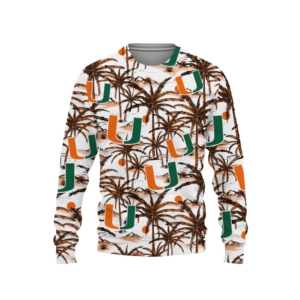 Miami Football Champions Sports Hawaiian Coconut Patterns Shirt 2023-3D Sweatshirt