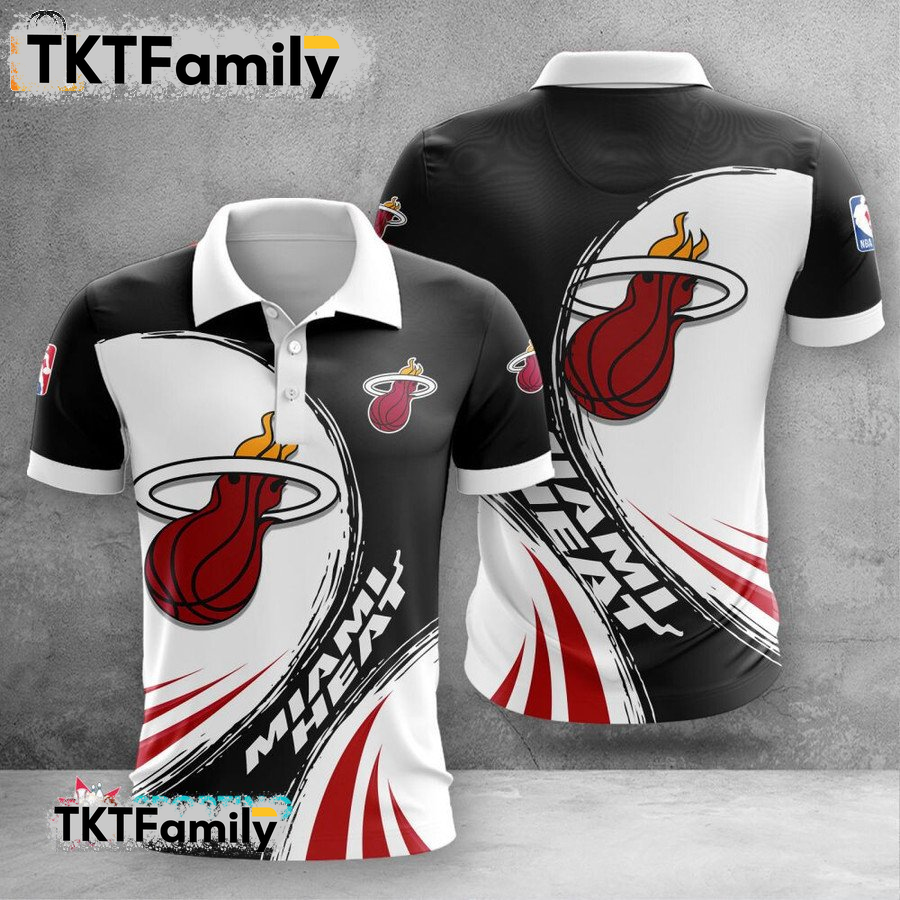 Miami Heat 3d Polo Shirt TKT Familys