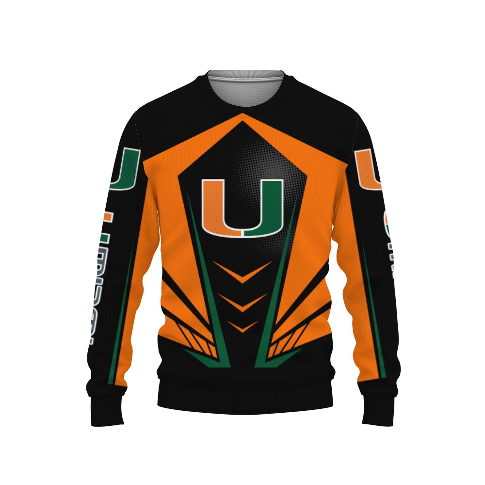 Miami Hurricanes Sports American Football Shirt-3D Sweatshirt