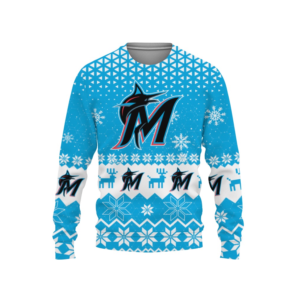 Miami Marlins Sports Football American Ugly Christmas Sweater New Trends For Fans Club Gifts Unisex, Hoodie, Sweatshirt-3D Sweatshirt