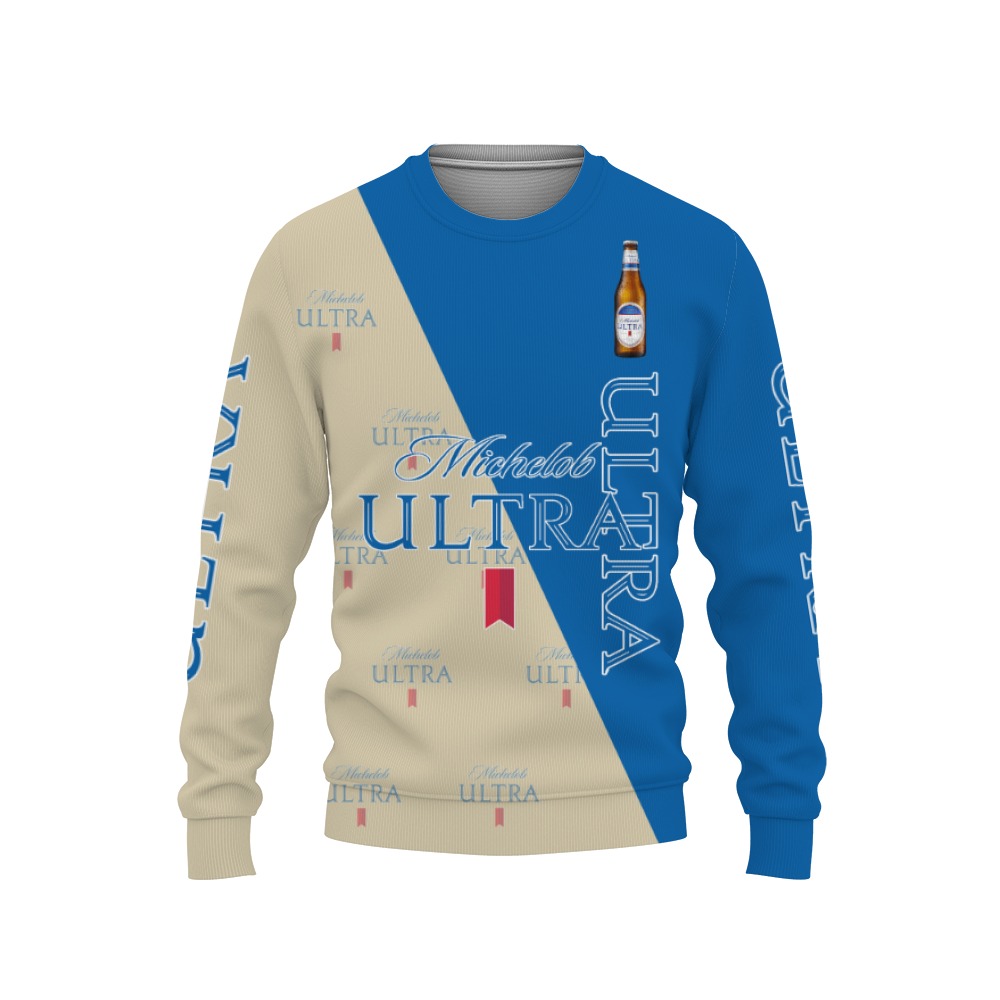 Michelob Ultra Beers Beers And Whiskey Pattern Logo-3D Sweatshirt