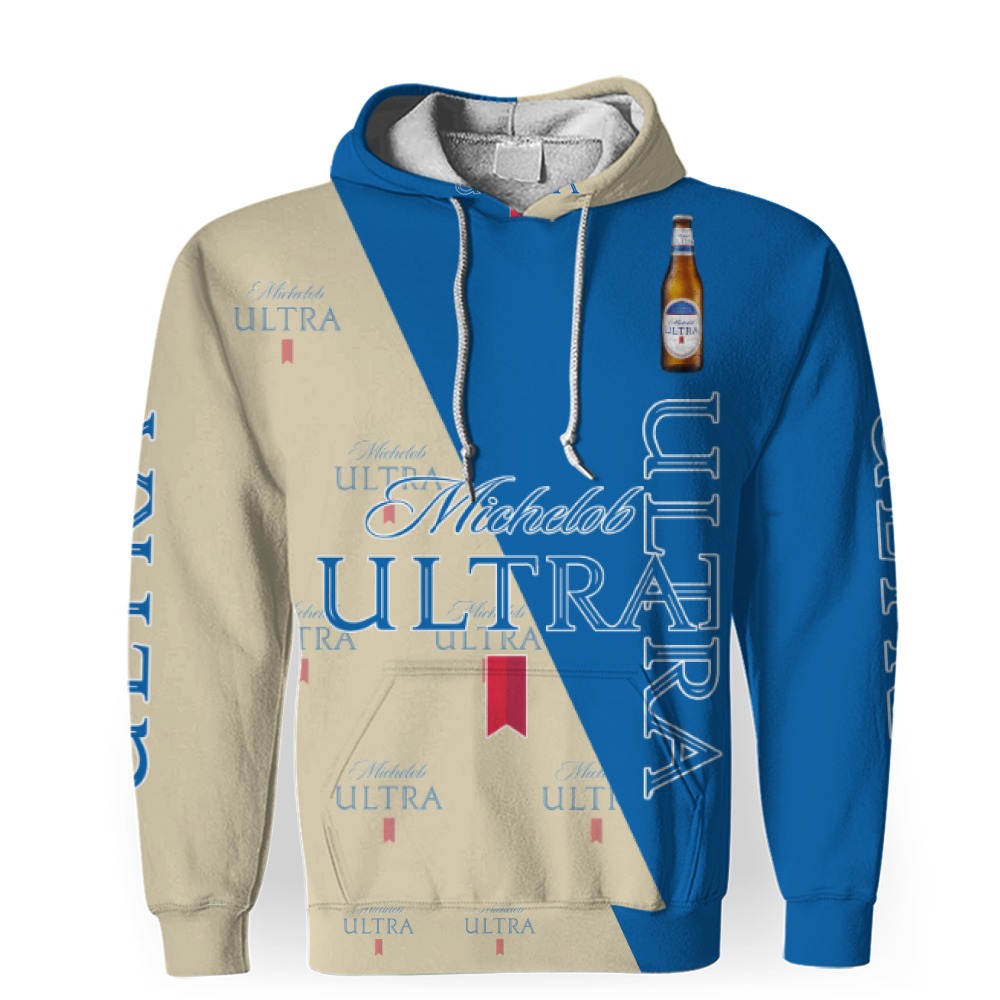 Michelob Ultra Beers Beers And Whiskey Pattern Logo-3D Unisex Hoodie