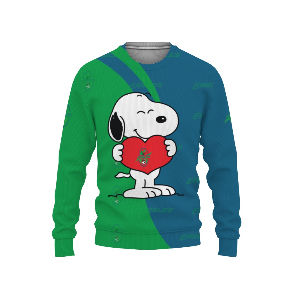 Mississauga Eagles FC Snoopy Cute Heart American Sports Team Sweatshirt-3D Sweatshirt