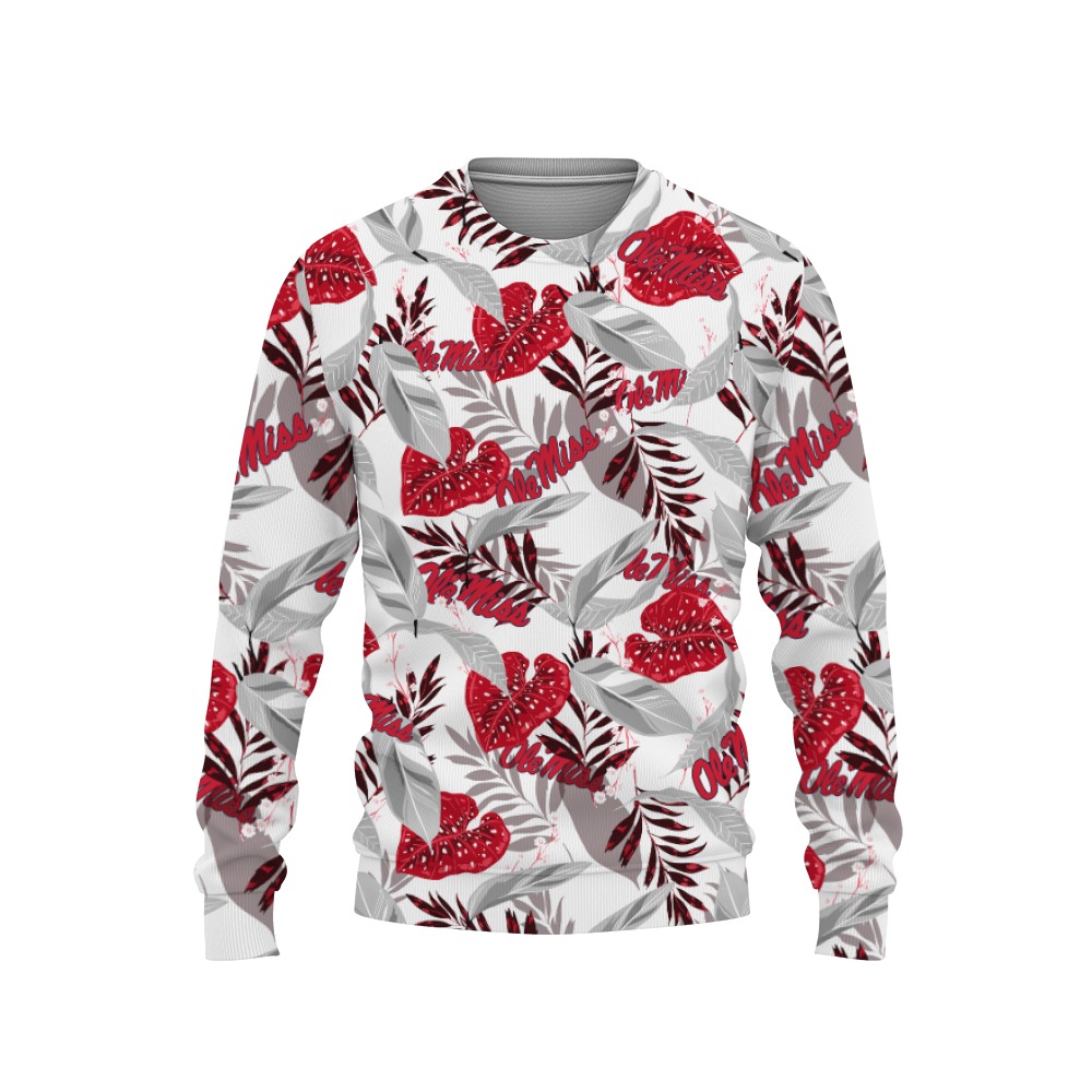 Mississippi Rebels Champions Sports Hawaiian Tropical Patterns Shirt-3D Sweatshirt