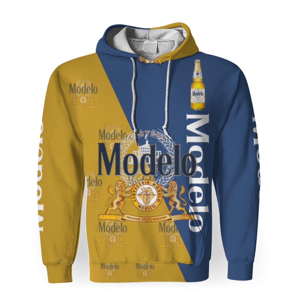 Modelo Beers Beers And Whiskey Pattern Logo-3D Unisex Hoodie