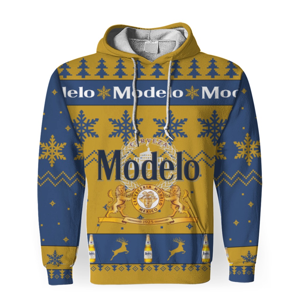 Modelo Beers Merry Christmas Unisex Gift Fan-3D Unisex Hoodie