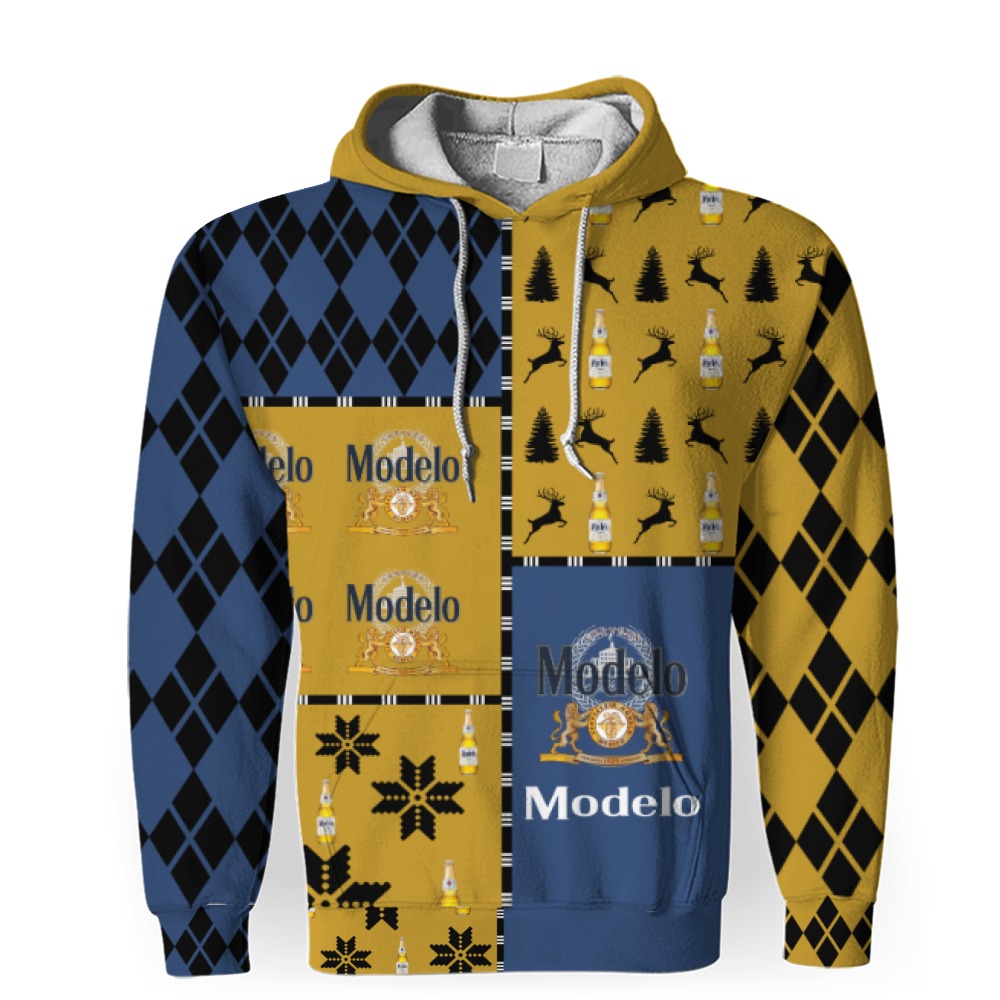 Modelo Beers Merry Christmas Whiskey And Beers-3D Unisex Hoodie