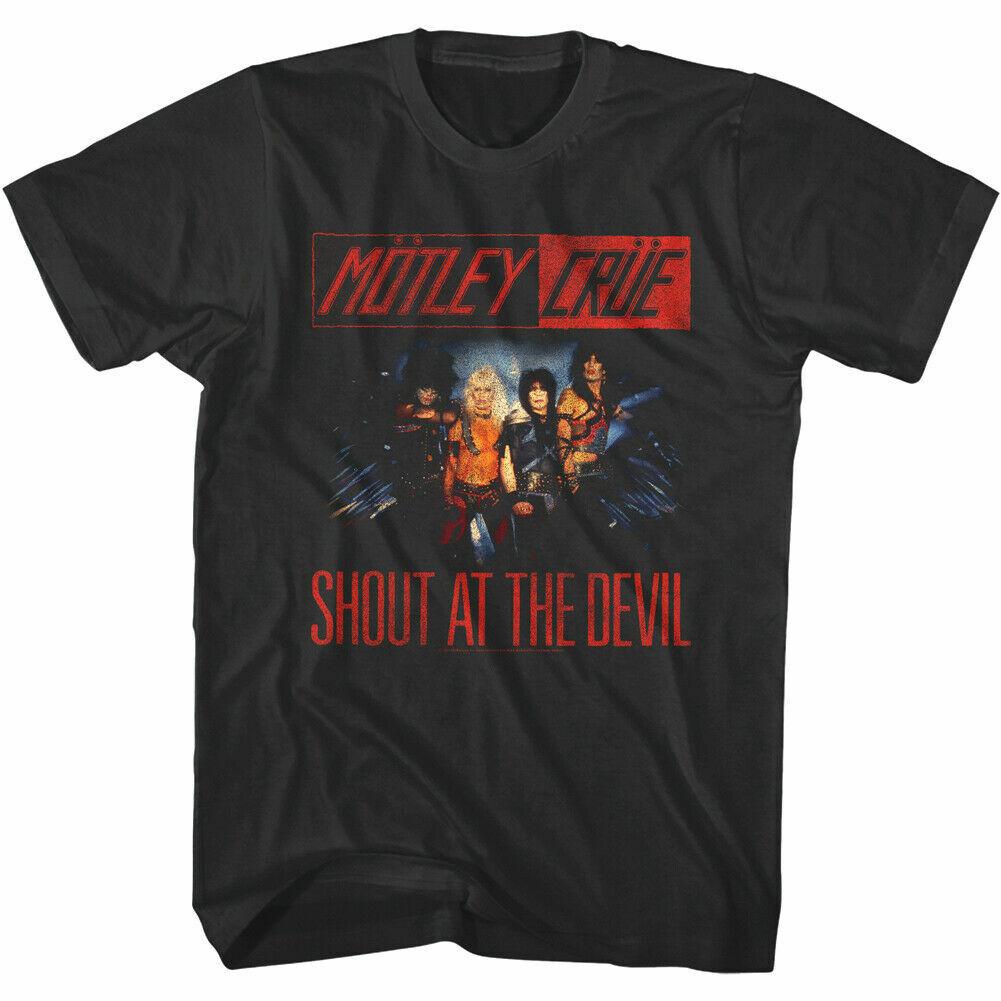 Motley Crue Faded Shout at The Devil Menâs T Shirt, Shirt For Music Fan