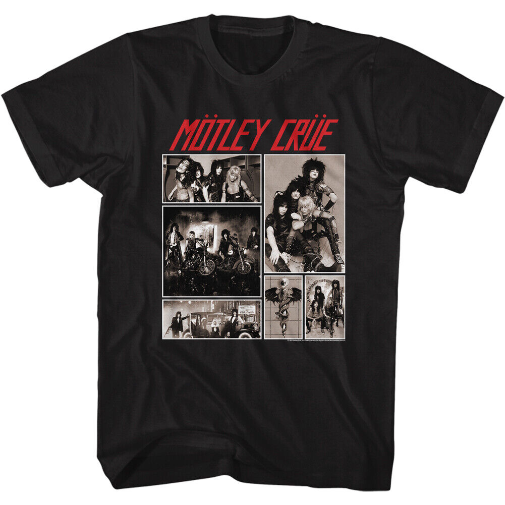 Motley Crue Photo Collage Dr Feelgood Men's T Shirt Metal Band Music Merch