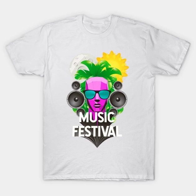 Music Festival Sunglasses Night and Day T-Shirt