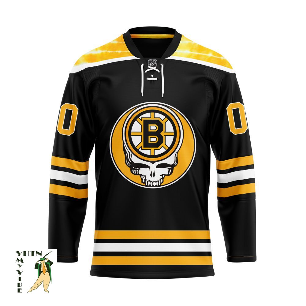 NHL Grateful Dead & Boston Bruins Personalized Hockey Jersey - VHTN