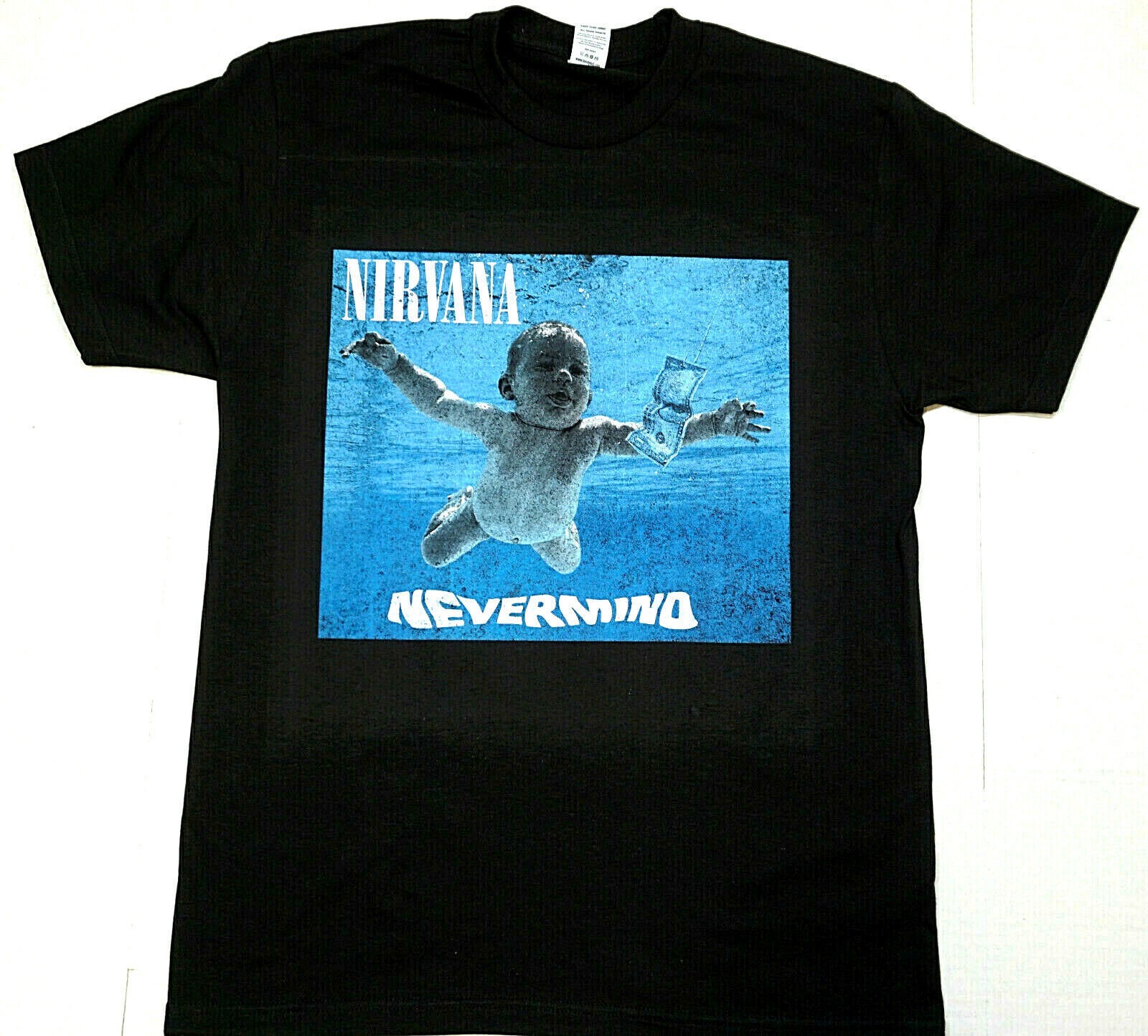 NIRVANA T-shirt Nevermind Grunge Rock Kurt Cobain Tee Men's 100% Cotton New