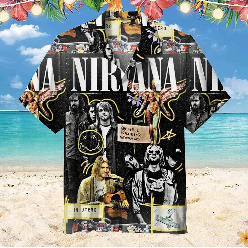 NIRVANA Unisex Hawaiian Shirt, Gift For Men, S-5XL