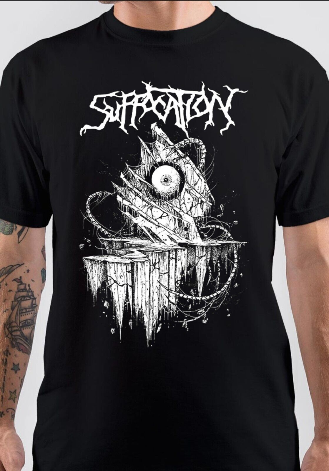 NWT Suffocation Monster Face Horror Art Unisex T-Shirt