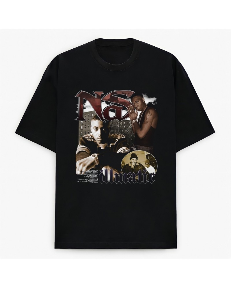 Nas Illmatic Retro Merch Tee - Black