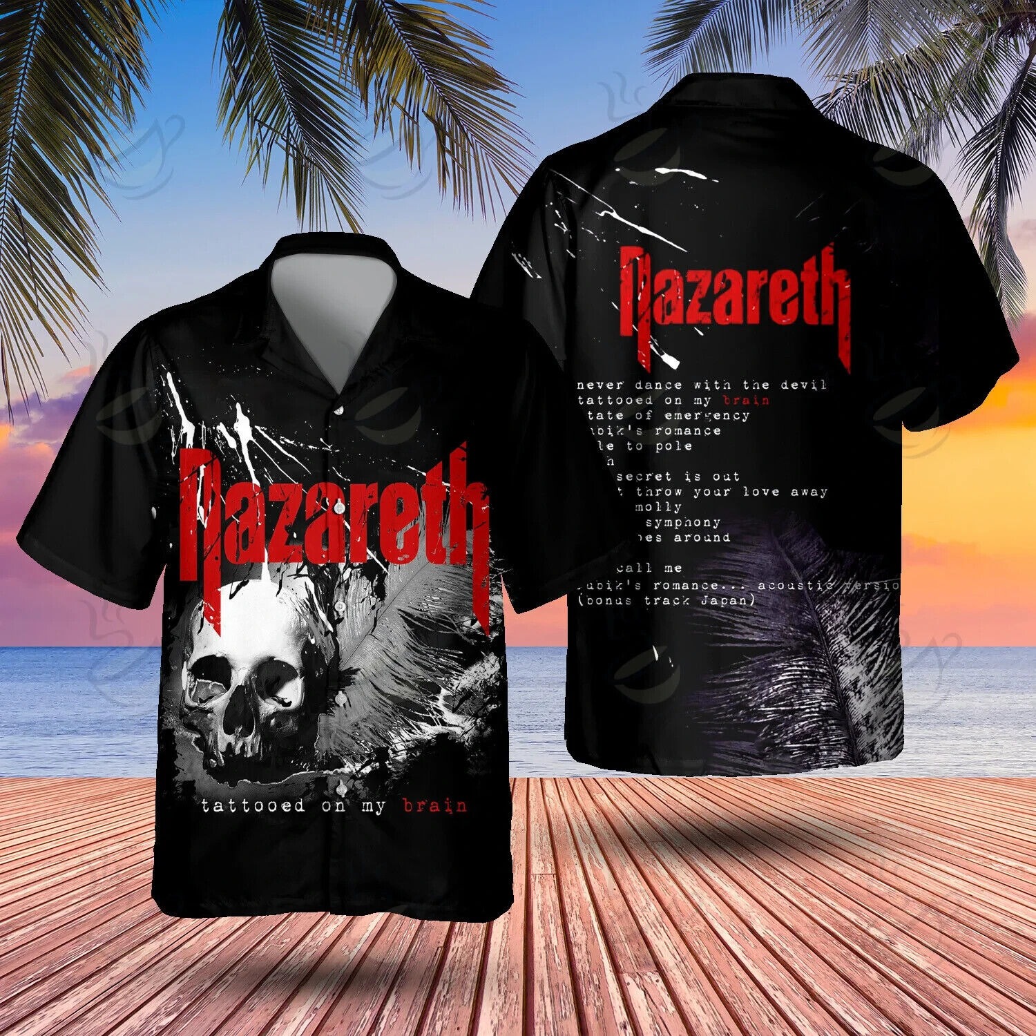 Nazareth Tattooed On My Brain Hawaiian Shirt, Music Lovers Size S-5XL, For Him