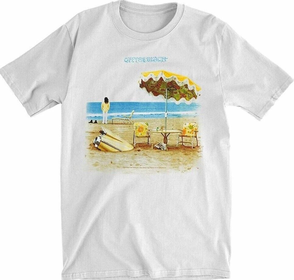 Neil Young On The Beach Album Music T-Shirt Gift For Fans White